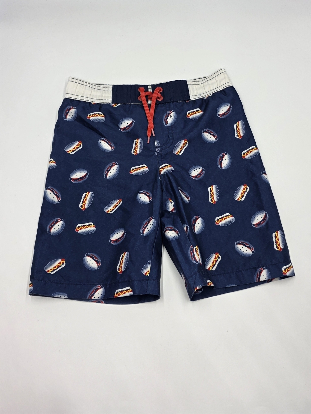 Crazy 8 boys' hot dog & burger print swim trunks size 5T